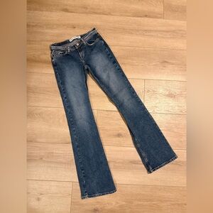 Express Y2K / Vintage Dark Blue Low Slung Fit Flare Jeans